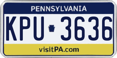 PA license plate KPU3636