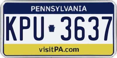 PA license plate KPU3637