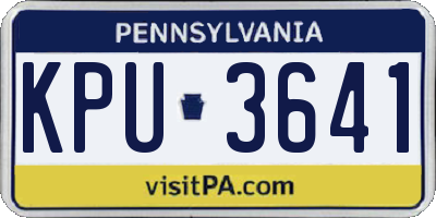 PA license plate KPU3641