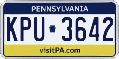 PA license plate KPU3642