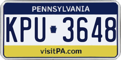 PA license plate KPU3648