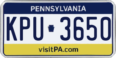 PA license plate KPU3650