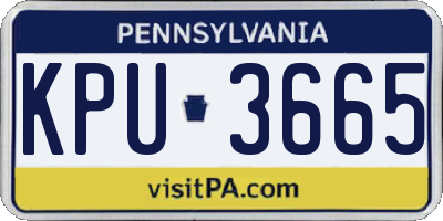 PA license plate KPU3665