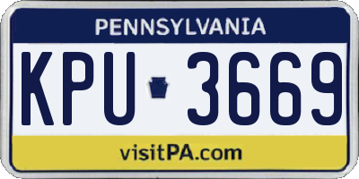PA license plate KPU3669