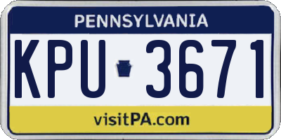 PA license plate KPU3671