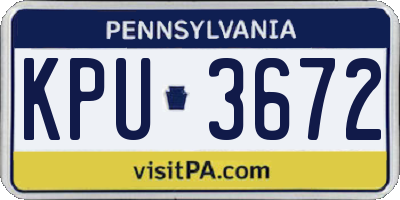 PA license plate KPU3672