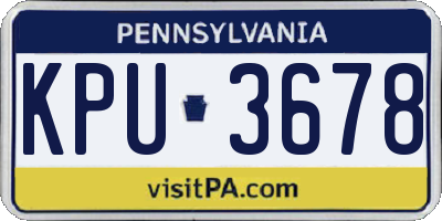 PA license plate KPU3678
