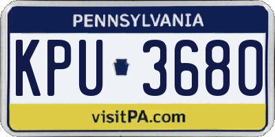 PA license plate KPU3680