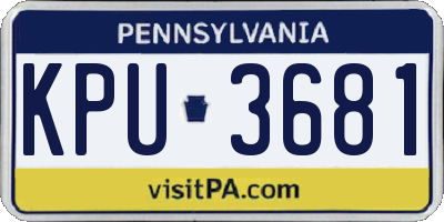 PA license plate KPU3681