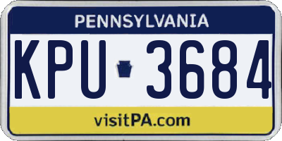 PA license plate KPU3684