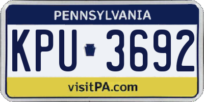 PA license plate KPU3692