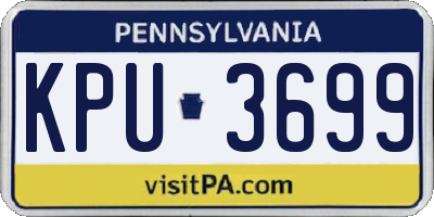 PA license plate KPU3699