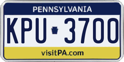 PA license plate KPU3700