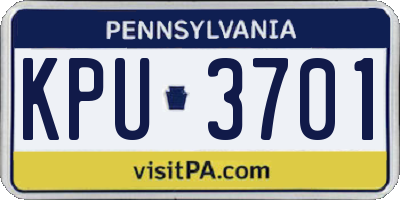 PA license plate KPU3701