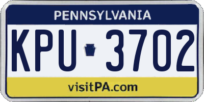 PA license plate KPU3702
