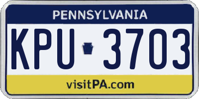 PA license plate KPU3703