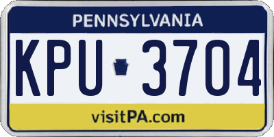 PA license plate KPU3704