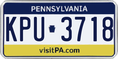 PA license plate KPU3718