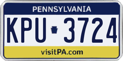 PA license plate KPU3724