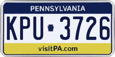 PA license plate KPU3726