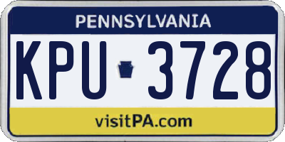 PA license plate KPU3728