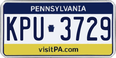 PA license plate KPU3729