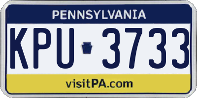 PA license plate KPU3733