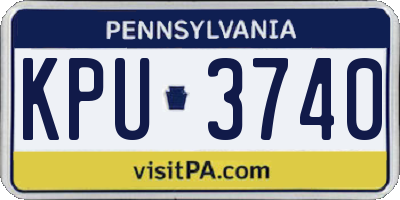 PA license plate KPU3740