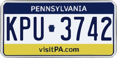 PA license plate KPU3742