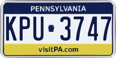 PA license plate KPU3747