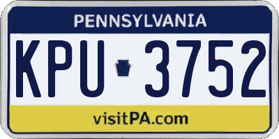 PA license plate KPU3752