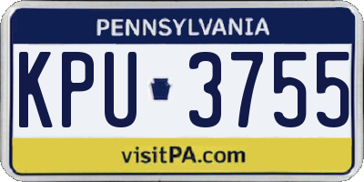 PA license plate KPU3755