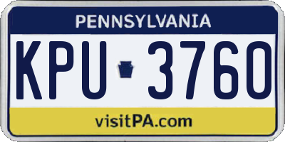 PA license plate KPU3760
