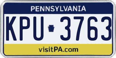 PA license plate KPU3763