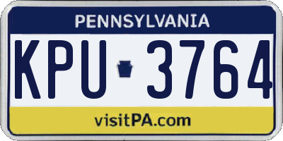 PA license plate KPU3764