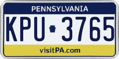 PA license plate KPU3765