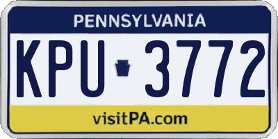 PA license plate KPU3772