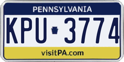 PA license plate KPU3774