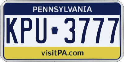 PA license plate KPU3777