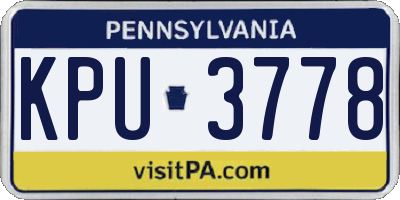 PA license plate KPU3778