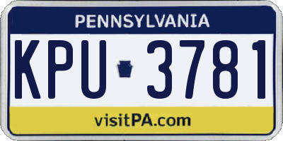 PA license plate KPU3781