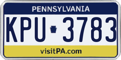 PA license plate KPU3783