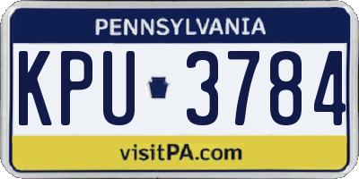 PA license plate KPU3784