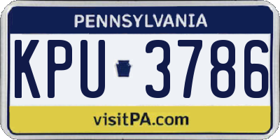 PA license plate KPU3786
