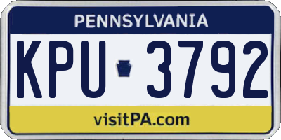 PA license plate KPU3792