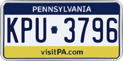 PA license plate KPU3796
