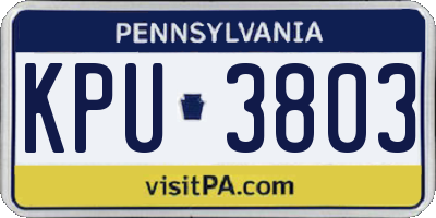 PA license plate KPU3803