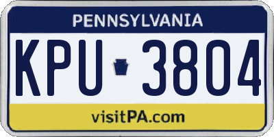 PA license plate KPU3804