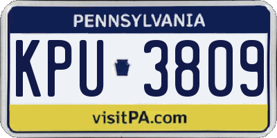 PA license plate KPU3809