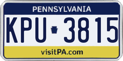 PA license plate KPU3815